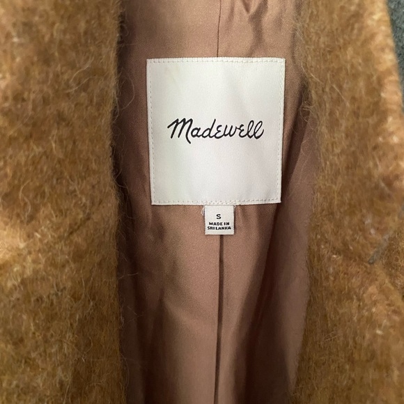 MADEWELL Larsen Blazer Camel Tan Boucle Wool Alpaca Blend Longline Coat Small - Picture 11 of 15